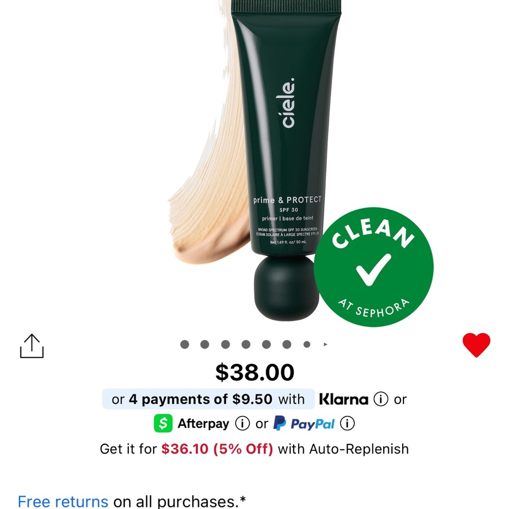 Ciele Prime & Protect SPF 30 Primer - Green
NWT